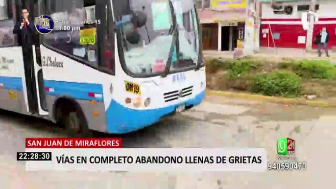 SJM: conductores denuncian vías en completo abandono y llenas de grietas