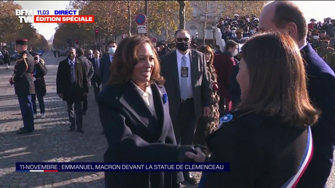 Kamala Harris, vice-présidente des États-Unis est arrivée à l'Arc de Triomphe