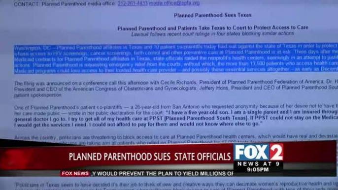 Planned Parenthood Suing State of Texas following Efforts to Block Clinic Funding