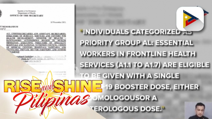 Healthcare workers, maaaring pumili ng brand ng booster shot; Guidelines sa pagpili ng booster shot, inilabas ng DOH