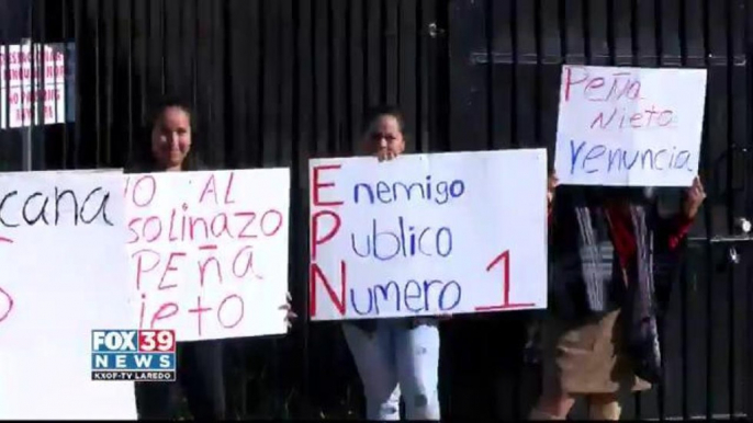 Mexican Citizens Protest Outside The Mexican Consulate