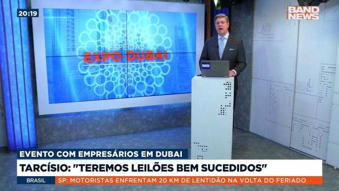 Em evento com investidores e empresários em Dubai, o ministro da Infraestrutura, Tarcísio de Freitas, acredita que o Brasil receberá muitos investidores.Saiba mais em youtube.com.br/bandjornalismo