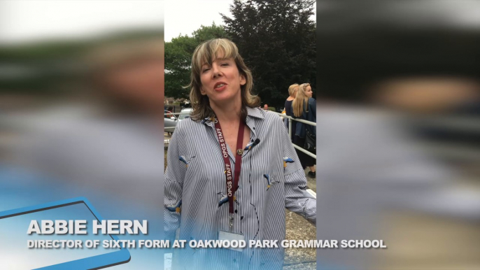 Director of Sixth Form at Oakwood Park Grammar School is pleased with her school's results