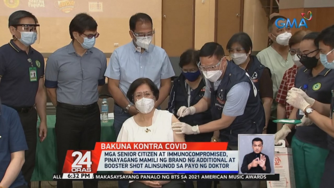 Booster shot sa mga senior citizen at immunocompromised, sinimulan ngayong araw | 24 Oras