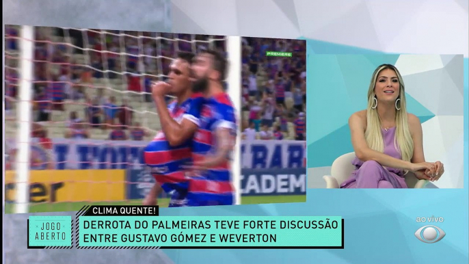 TRETA! Palmeiras perdeu para o Fortaleza, mas quem roubou a cena foi a dupla Weverton e Gustavo Gómez, que brigaram feio em campo. #JogoAberto