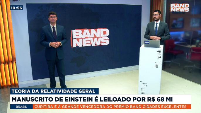 Um manuscrito do físico lendário Albert Einstein foi arrematado em Paris pela bagatela de 11 milhões de euros, ou mais de 68 milhões de reais.Saiba mais em youtube.com.br/bandjornalismo#BandNews20anos #AlbertEinstein #Leilão