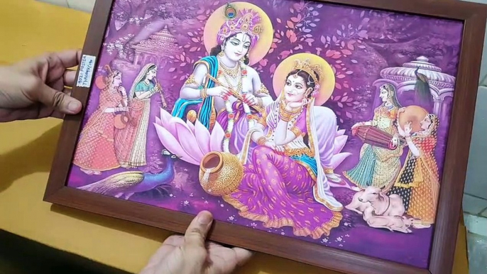 Unboxing and Review of Radhe Krishna UV Coated Home Decorative Gift Item Framed Painting 12 inch X 18 inch Thank You Gifts