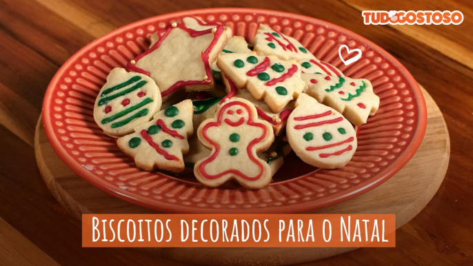 Biscoitos decorados para o Natal