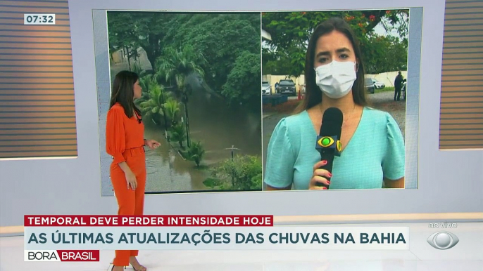 Segundo Bombeiros, chuvas diminuíram na madrugada de hoje no Sul da Bahia, mas preocupação com efeitos das enchentes continua.