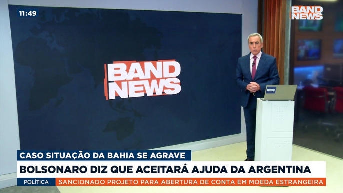 Presidente diz que Forças Armadas já estão prestando a assistência oferecida pela Argentina para as enchentes na Bahia