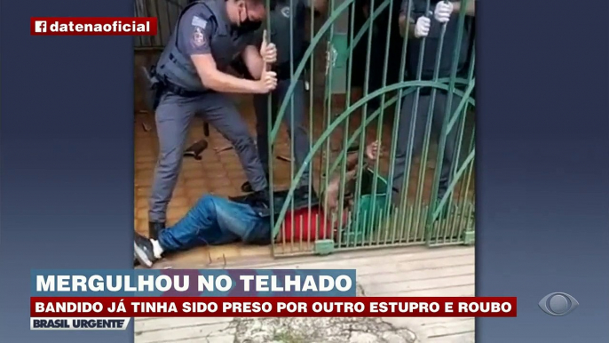 Bandido que invadiu uma casa e atacou duas mulheres e um bebê já tinha sido preso por outro estupro e roubo.Mais informações: band.com.br/brasilurgente#brasilurgente