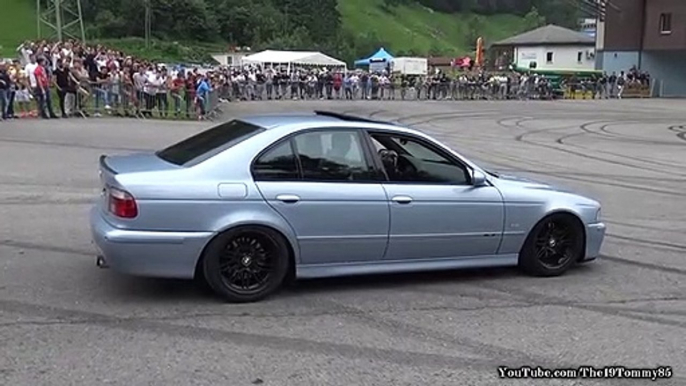 BURNOUTS & DRIFTS - 2x BMW M5 E39, 2x M5 F10, M5 E60, M3 | World Cars Technology