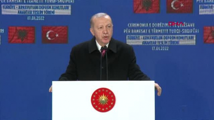 Cumhurbaşkanı Erdoğan, Türkiye-Arnavutluk Deprem Konutları Anahtar Teslim Töreni'ne katıldı