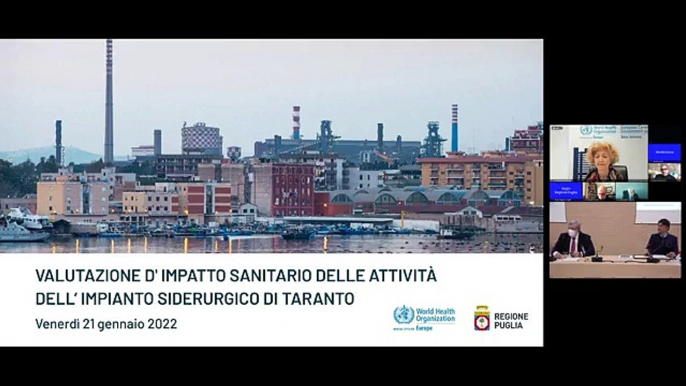 Puglia: presentazione Rapporto OMS Acciaierie Taranto. Emiliano: "danno alla salute dei tarantini dovuto alle attività industriali"