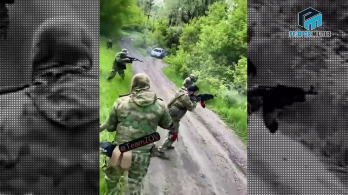 Chechnya Soldiers Shoot And Chase Ukrainian Soldiers Hiding In The Jungle