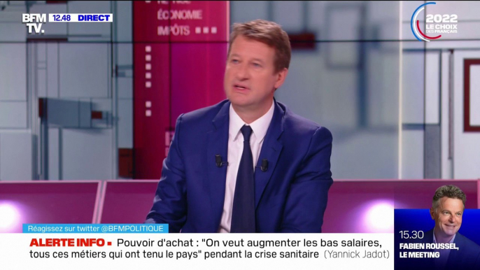 S'il est élu, Yannick Jadot veut nommer "une Première ministre" et souhaite "50% de femmes à l'Assemblée nationale"