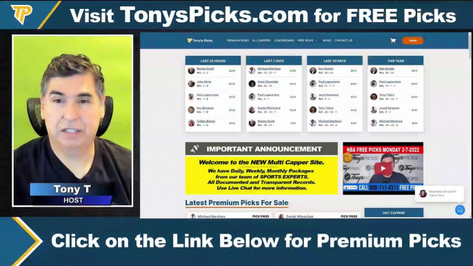 Live Expert NBA NCAAB Picks - Predictions, 2/7/2022 Best Bets, Odds & Betting Tips | Tonys Picks