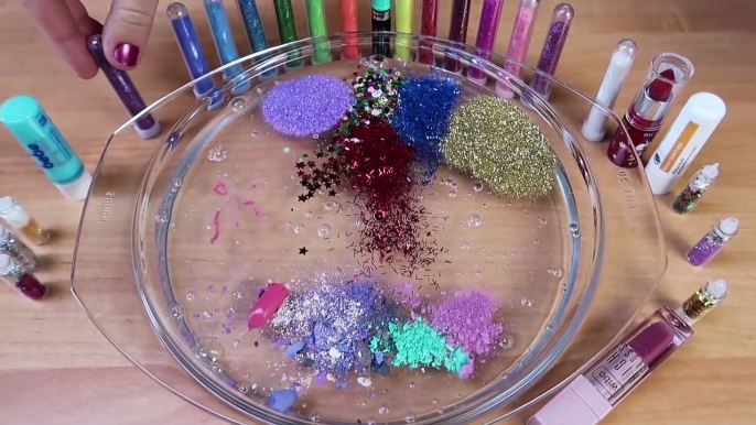 Mixing Makeup, Glitter and Mini Glitter Into Clear Slime ! MOST SATISFYING SLIME VIDEO #6