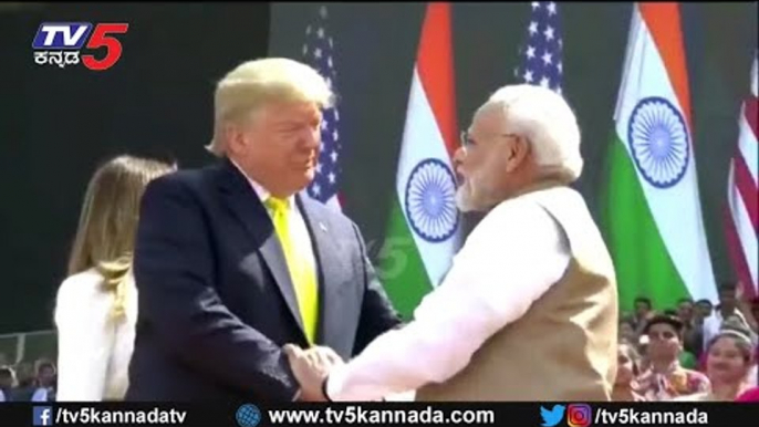 PM Nrendra Modi Heartily Welcomes US President Donald Trump at Namaste Trump | TV5 Kannada