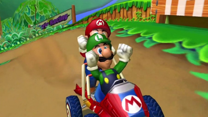 GameCube Gameplay - Mario Kart Double Dash - DK Mountain - Mario and Luigi