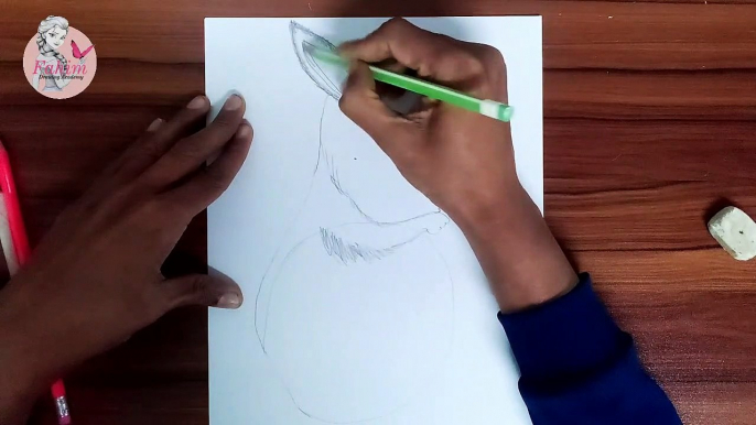 Easy way to Draw a Rabbit - Sleeping Rabbit  Fahim Drawing Academy