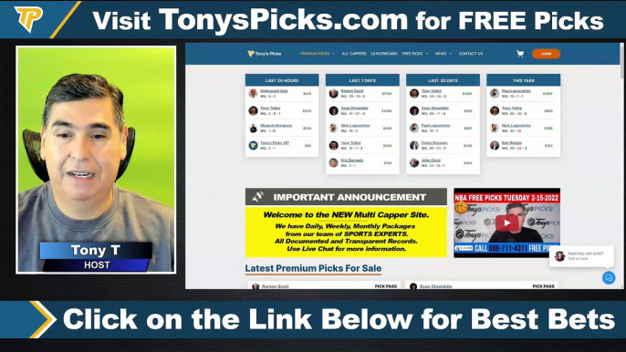 Live Expert NBA NCAAB Picks - Predictions, 2/15/2022 Best Bets, Odds & Betting Tips | Tonys Picks