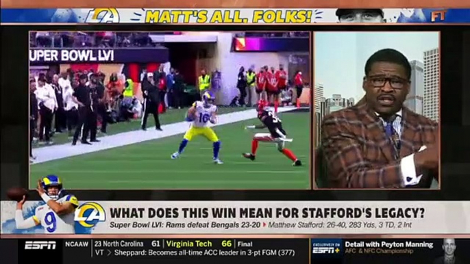 ESPN FIRST TAKE  Stephen A reacts to Matthew Stafford's legacy as Rams def. Bengals Super Bowl LVI