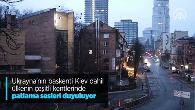 Ukrayna'nın başkenti Kiev dahil ülkenin çeşitli kentlerinde patlama sesleri duyuluyor