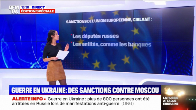 Guerre en Ukraine: l'Union européenne inflige des sanctions militaires et économiques à Moscou