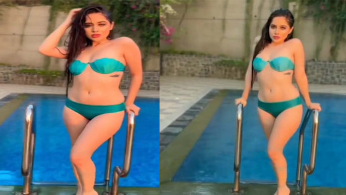 Urfi Javed ने Blue Bikini में पूल साइड दिए पोज, Video Share कर हुईं ट्रोल | FilmiBeat