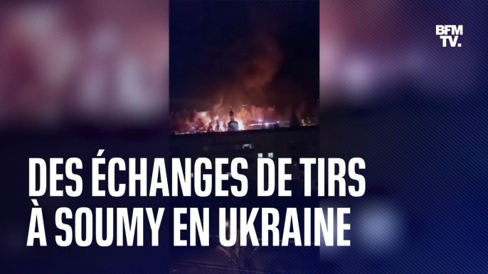 Guerre en Ukraine: des bâtiments en flammes et des échanges de tirs à Soumy, à l'Est du pays