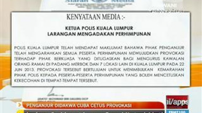 Penganjur didakwa cuba cetus provokasi