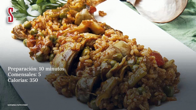 Vídeo Receta: Arroz con judías, guisantes y alcachofas