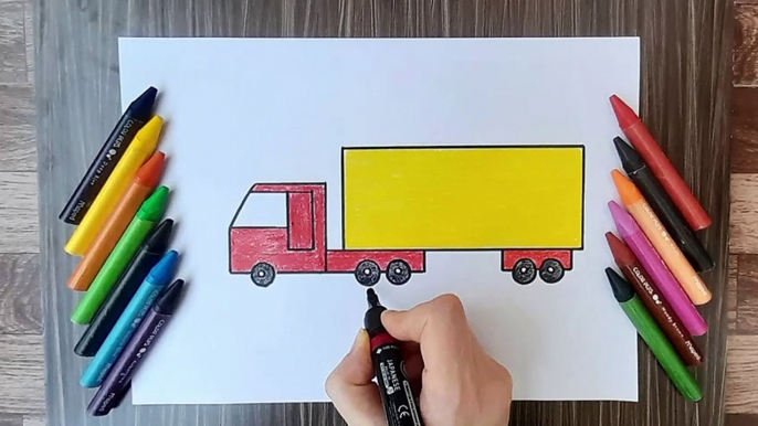 HOW TO DRAW A TRUCK, DRAW CAR,EASY DRAWING,STEP BY STEP DRAWING FOR KIDS,EASY ART,