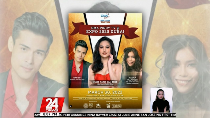 Julie Anne San Jose, Jessica Villarubin at Xian Lim, biyaheng Dubai para magpasaya sa 'Stronger Together GMA Pinoy TV Expo 2020' | 24 Oras