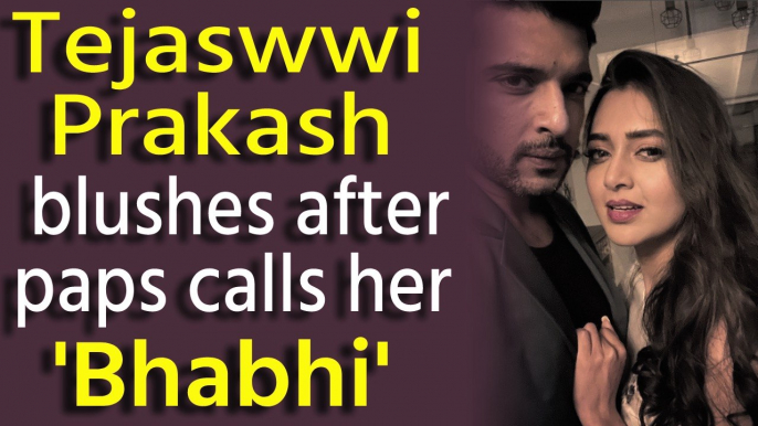 Tejaswwi Prakash blushes after paps calls her 'Bhabhi'