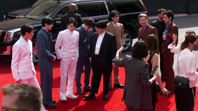 BTS Arrives At The GRAMMYs - 2022 GRAMMYs