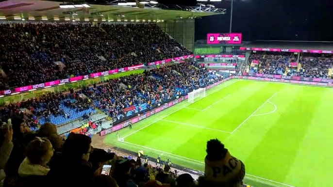 Burnley fans react following 3-2 victory over Everton at Turf Moor