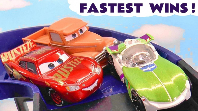 Cars 3 Lightning McQueen in Fastest Wins Funlings Race Competition Toy Cars Race versus Hot Wheels and Funlings Cars in this Toy Story Video for Kids