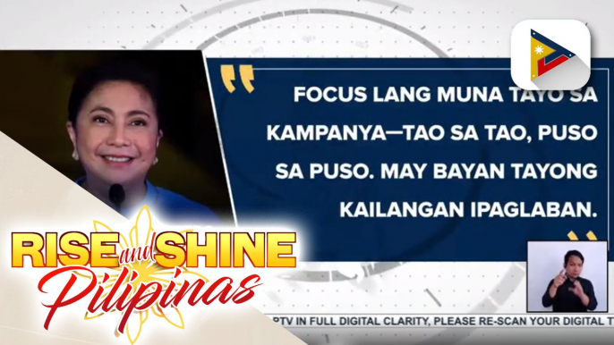 Vice President Leni Robredo, hinikayat ang supporters na mag-focus sa nalalabing panahon ng kampanya