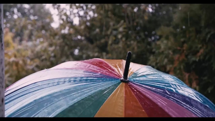 Sound of rain on the umbrella