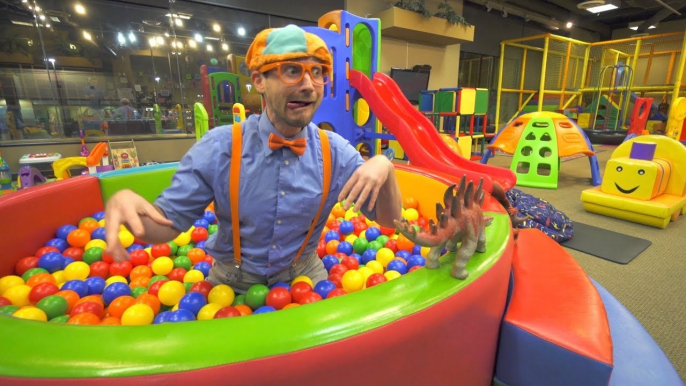 Blippi Learns at the Indoor Playground - Educational Videos for Toddlers