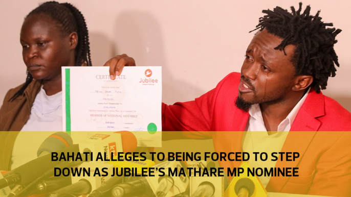 Bahati alleges to being forced to step down as Jubilee's Mathare MP nominee