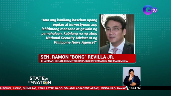 Facebook at ang parent company nito na Meta, pinagpapaliwanag ni Sen. Bong Revilla Jr. | SONA