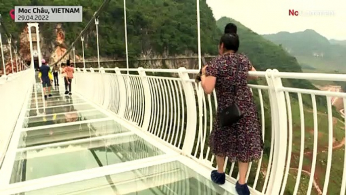 Spectacular glass-bottomed bridge opens in Vietnam