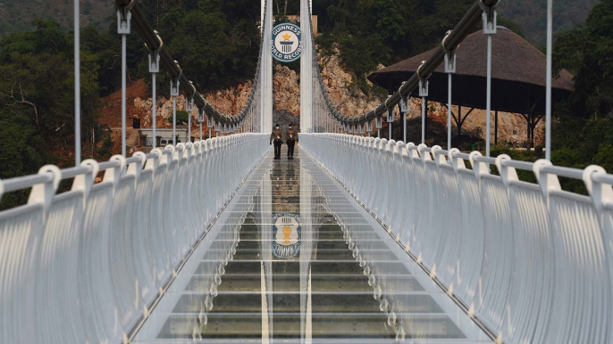 ‘World’s longest’ glass-bottomed bridge opens in Vietnam