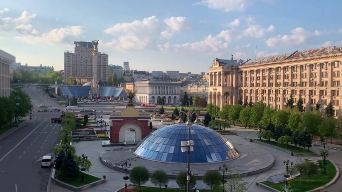 Kyiv. Hino nacional ucraniano ecoou esta manhã na Praça da Independência