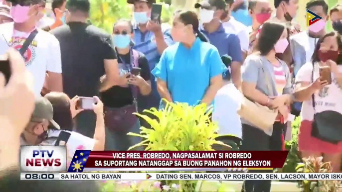 Vice President Robredo, nagpasalamat sa suportang natanggap sa buong panahon ng eleksiyon