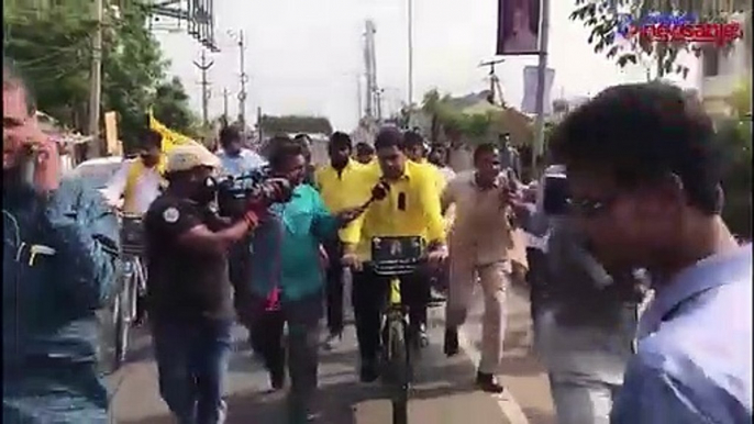 AP Special Status: Chandrababu Naidu takes out 'cycle yatra' to protest against the centre