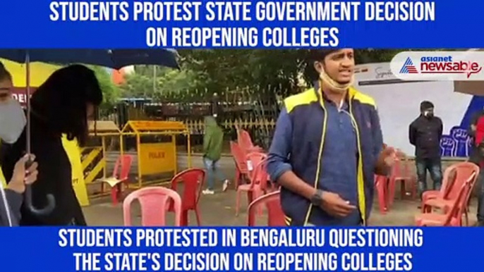 Bengaluru: Students protest decision on reopening colleges without MHA and UGC guidelines